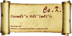 Csomós Kálmán névjegykártya