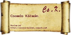 Csomós Kálmán névjegykártya